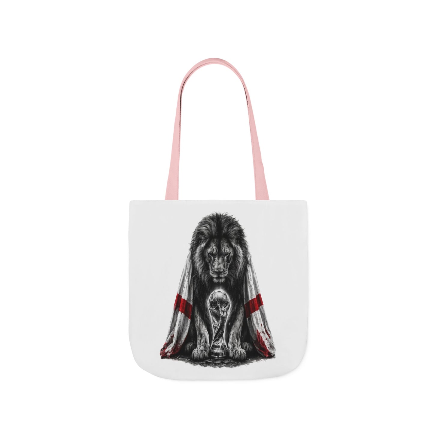 England Lion Guardian Canvas Tote — Protective Lion & Cub Illustration Tote Bag