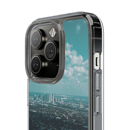 Tampa Bay Raymond James Stadium Clear Phone Case — Aerial City Stadium Design