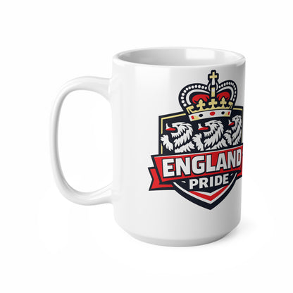 England Pride Ceramic Mug — Crowned Lion 11oz & 15oz Coffee Cup