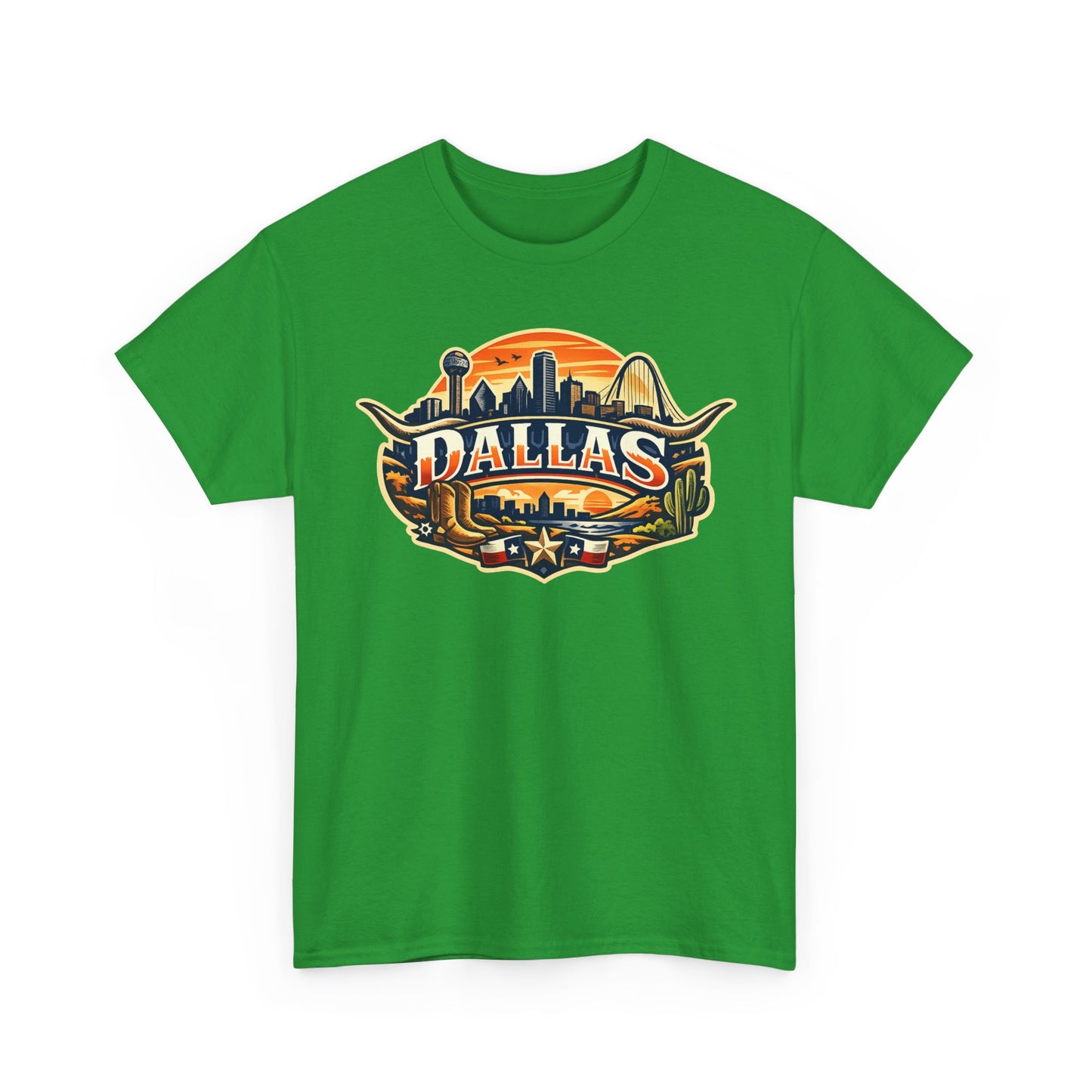 Dallas Skyline Retro Tee — Vintage Cityscape T‑Shirt with 'Dallas' Graphic