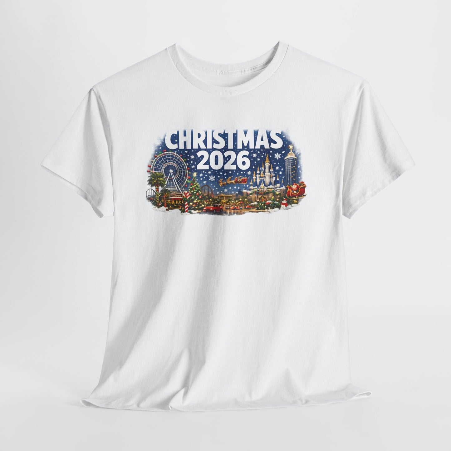 Christmas 2026 Holiday Tee — Festive Winter Village Graphic T-Shirt