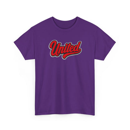 United Retro Script Tee — Vintage Red Logo T‑Shirt