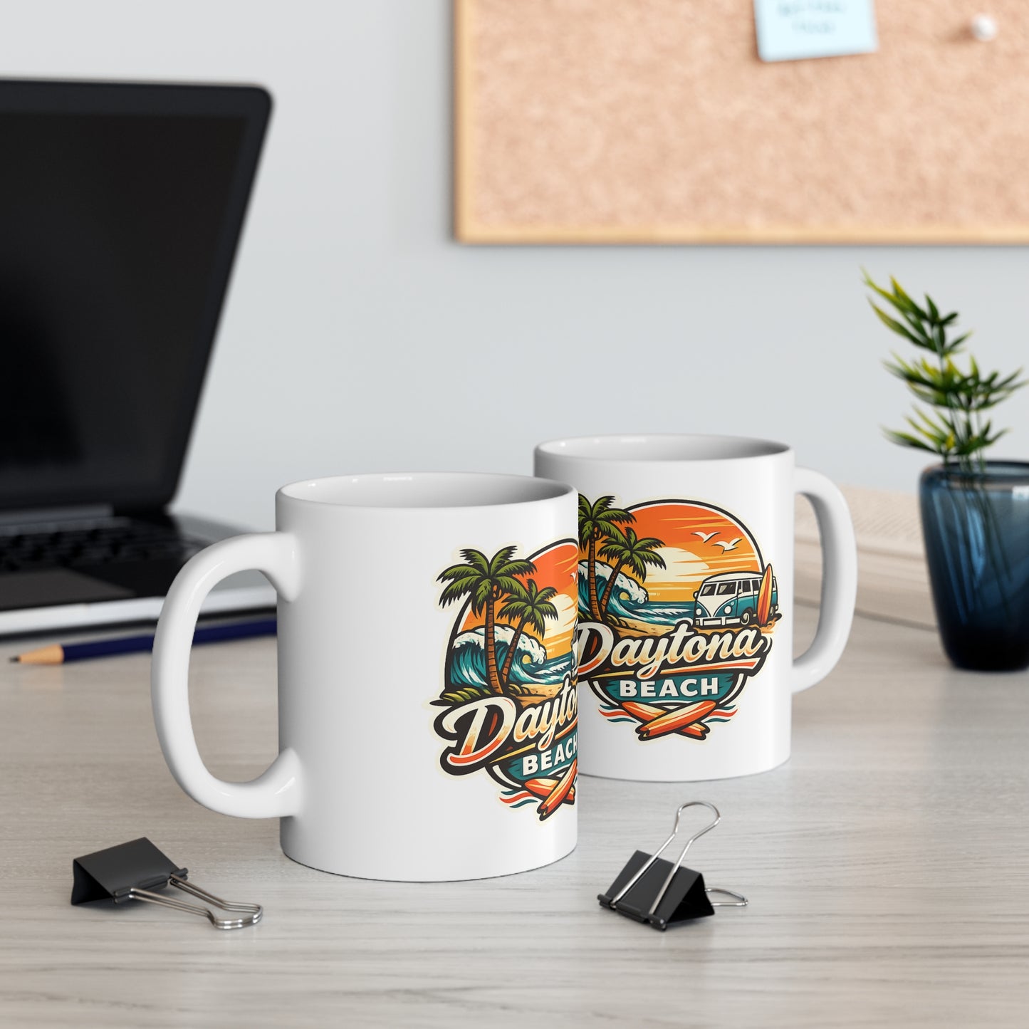 Daytona Beach Ceramic Coffee Cups, 11oz, 15oz
