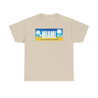 Miami West Palm Beach Vintage Tee — "MIAMI" Beach Palm Trees T‑Shirt