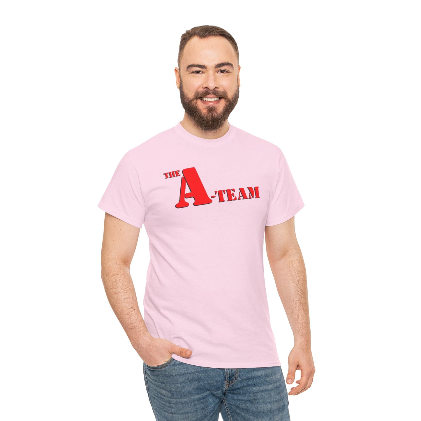A-Team Graphic Tee — Retro Red Logo Vintage Crew T-Shirt