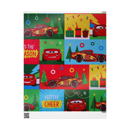 Cars Lightning McQueen Holiday Wrapping Paper – Festive Cheer Gift Wrap