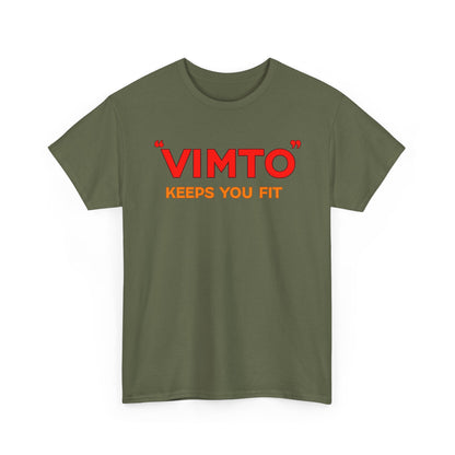 VIMTO "Keeps You Fit" Graphic Tee — Retro Beverage Logo T-Shirt
