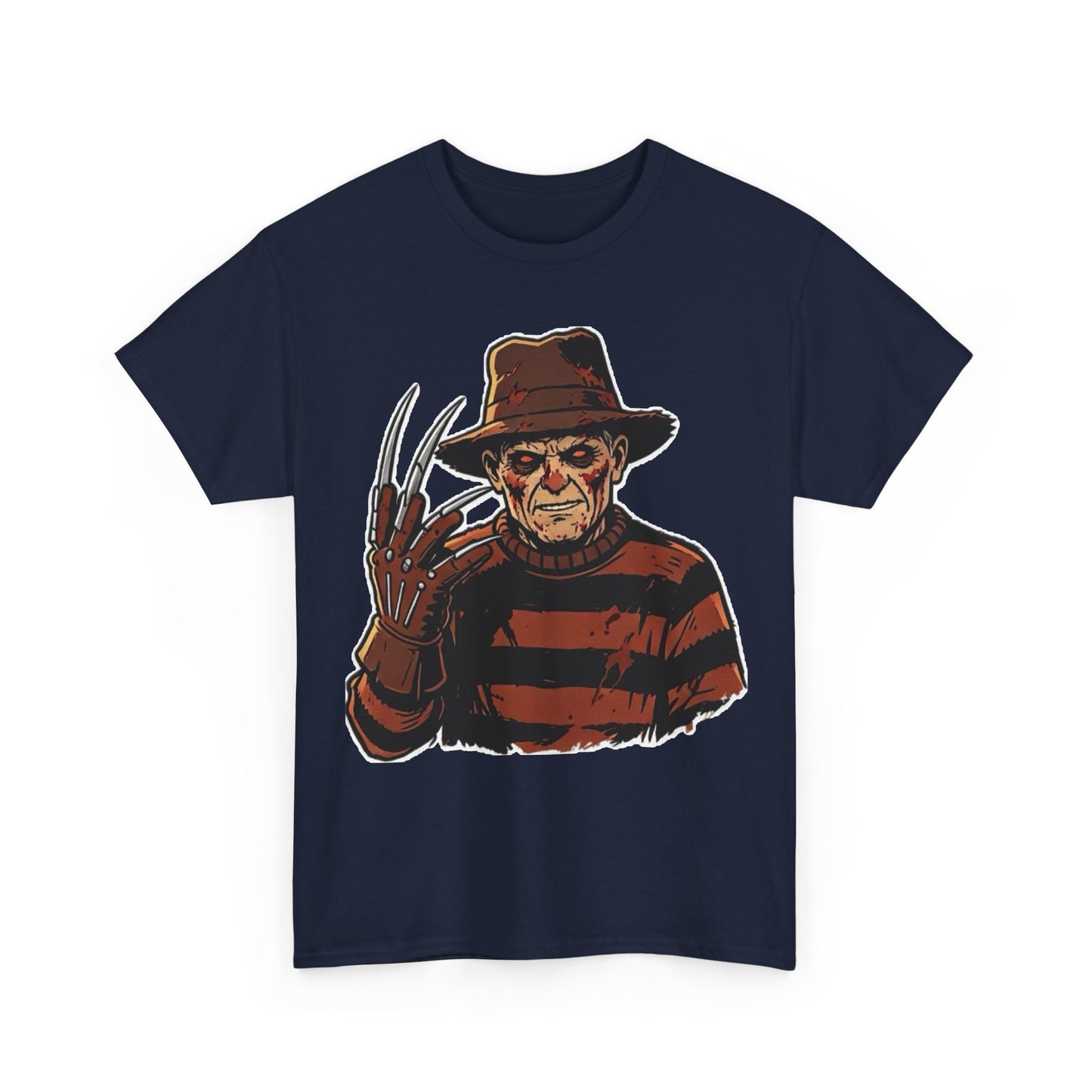 Freddy Krueger Horror Tee — Vintage Striped Nightmare Graphic