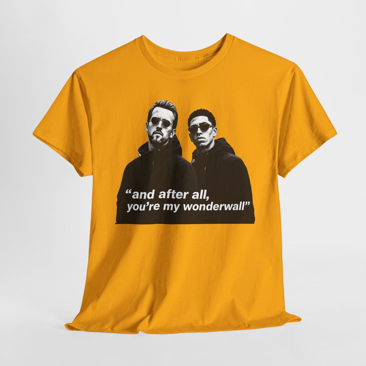 Kane and Bellingham Wonderwall Lyric T-Shirt — ‘and after all, you’re my wonderwall’ Retro Band Tee
