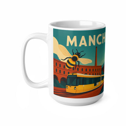 Manchester Vintage Travel Poster Coffee Mug — Bee & Tram 11oz/15oz