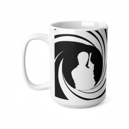007 Spy Silhouette Mug — James Bond Style Ceramic Coffee Cup (11oz & 15oz)