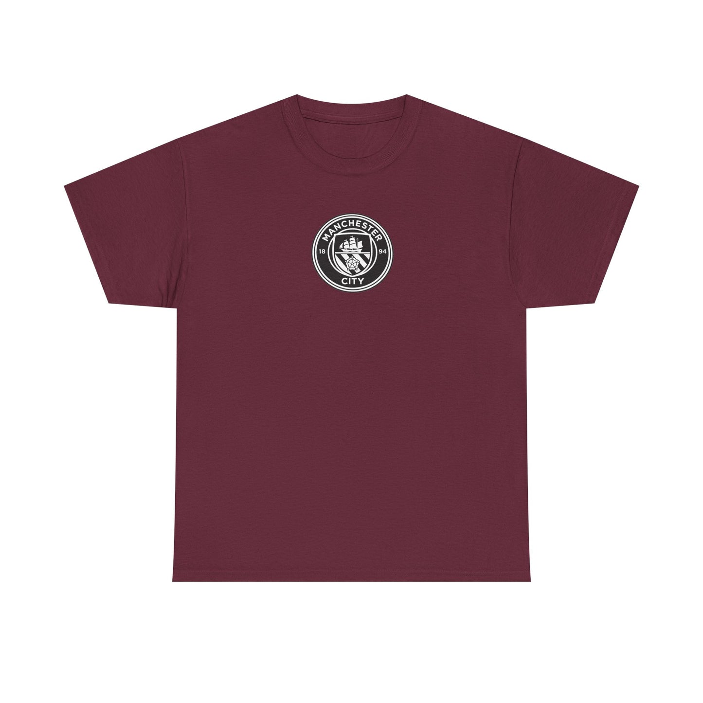 Man City Unofficial T-Shirt — Vintage Crest Logo Tee (Small Chest Emblem)