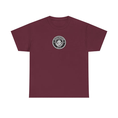 Man City Unofficial T-Shirt — Vintage Crest Logo Tee (Small Chest Emblem)
