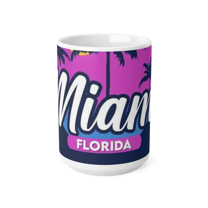 Miami Florida Retro Palm Tree Coffee Mug — 11oz & 15oz Ceramic