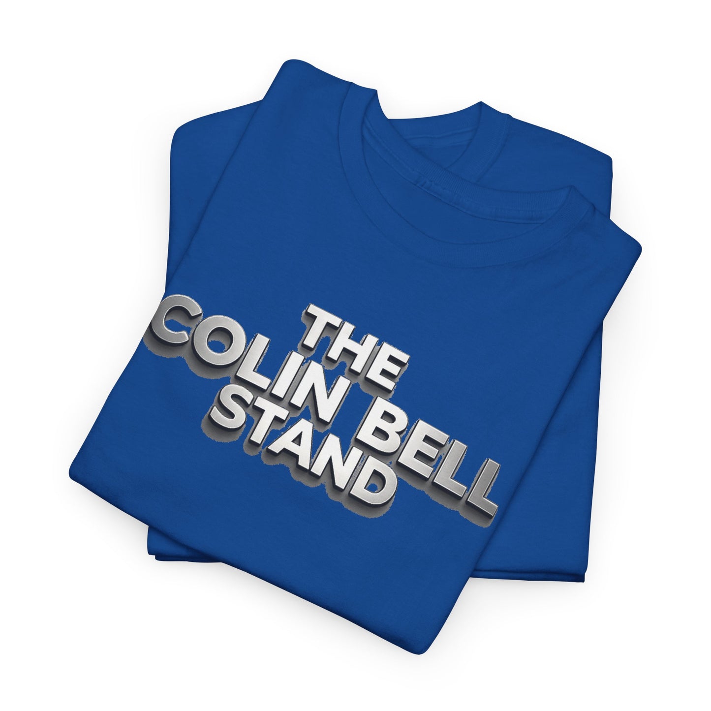 T-Shirt — “The Colin Bell Stand” Retro Chrome Text Tee