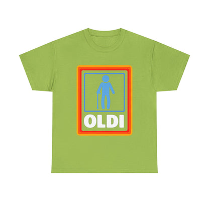 Oldi Retro Logo Tee — Funny Elderly Humour T-Shirt
