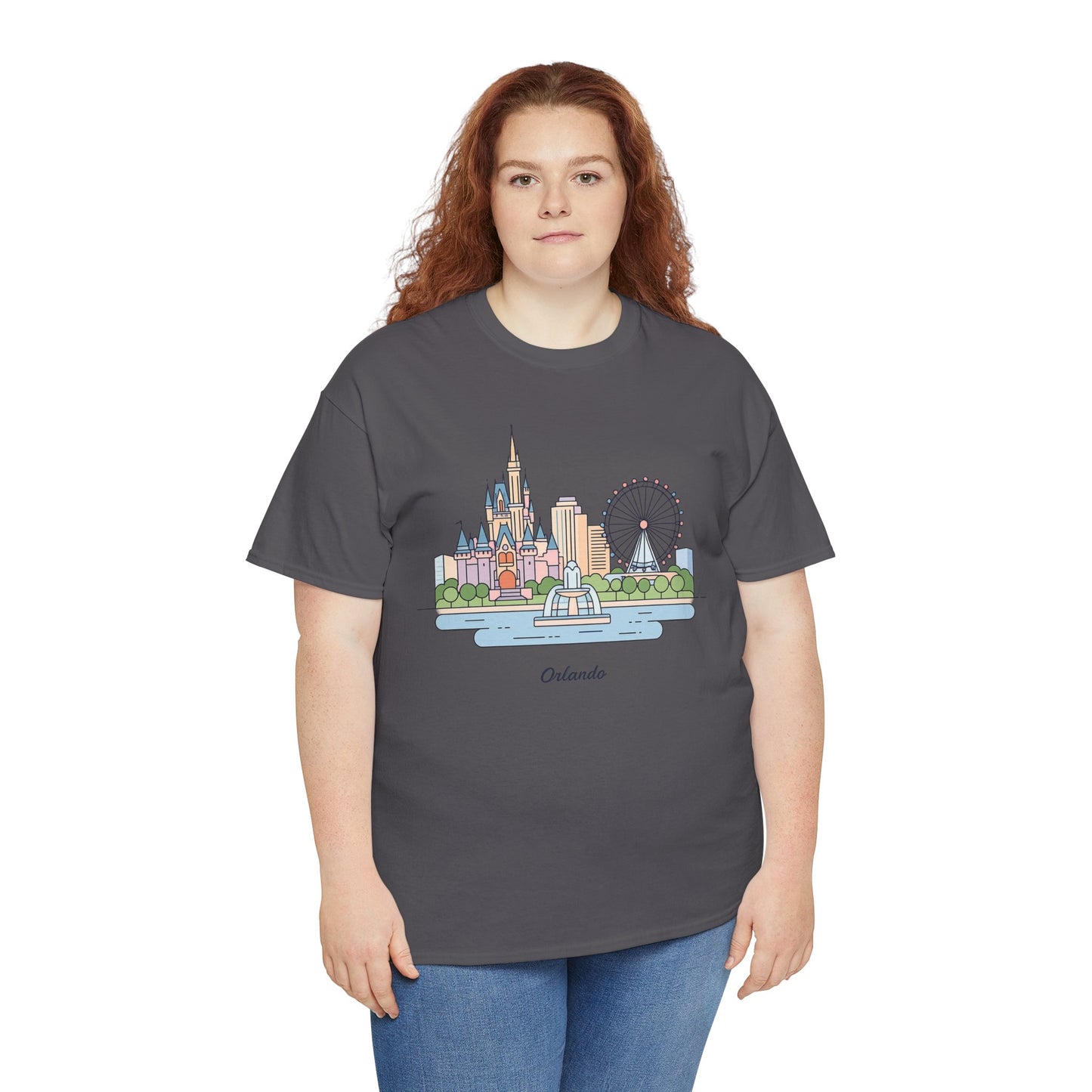 Orlando Skyline T-Shirt — Cute Cityscape Graphic Tee with 'Orlando' Text