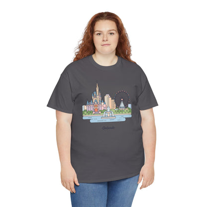 Orlando Skyline T-Shirt — Cute Cityscape Graphic Tee with 'Orlando' Text