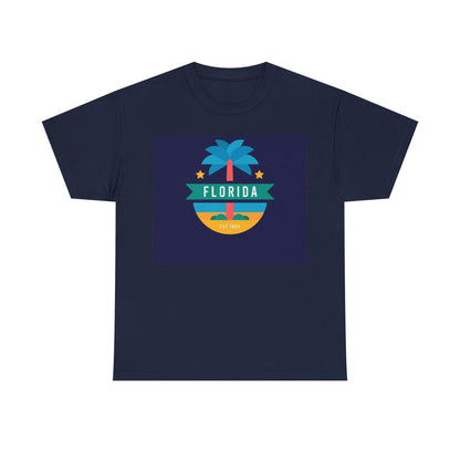Florida Palm Retro T-Shirt — Sunset Beach Vacation Tee
