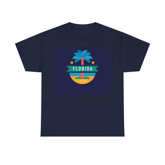 Florida Palm Retro T-Shirt — Sunset Beach Vacation Tee
