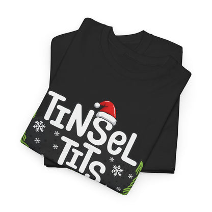 T-Shirt — "Tinsel Tits" Funny Christmas Wreath Holiday Tee