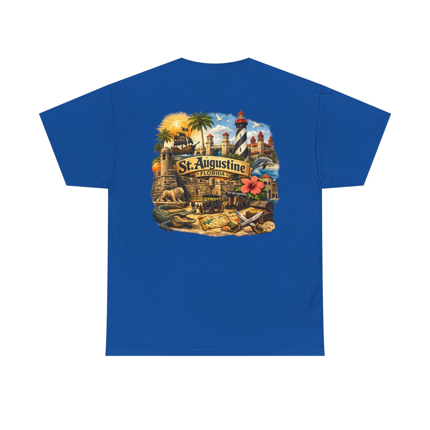St. Augustine Florida Vintage Travel Tee — Retro Beach & Lighthouse Souvenir T-Shirt