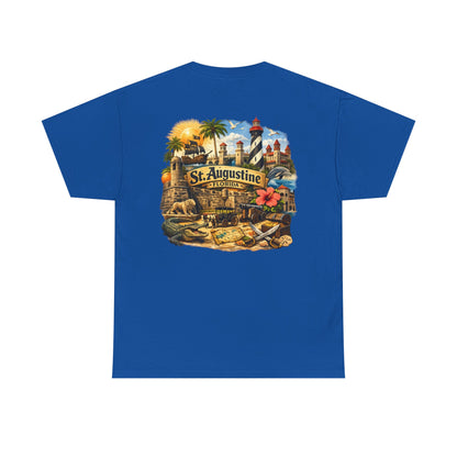 St. Augustine Florida Vintage Travel Tee — Retro Beach & Lighthouse Souvenir T-Shirt