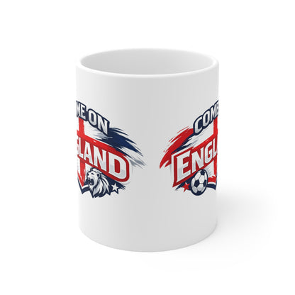Come On England Soccer Fan Mug — 11oz & 15oz Ceramic Football Supporter Cup