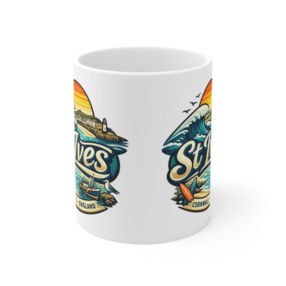 St Ives Cornwall Surf Mug — Ceramic Coffee Cup (11oz & 15oz)