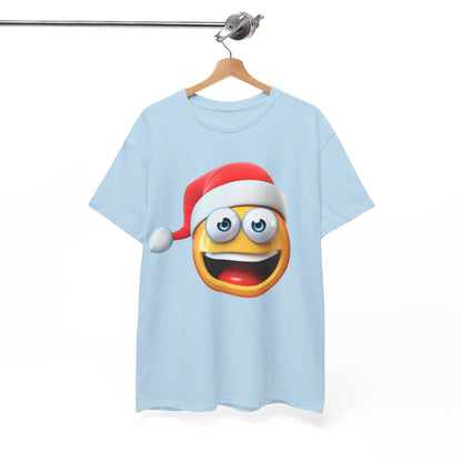 Christmas Emoji T-Shirt — Santa Hat Smiley Holiday Tee