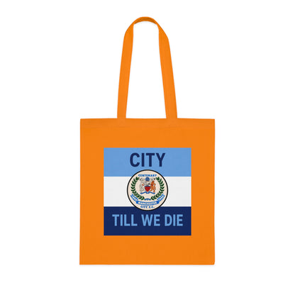 City Till We Die Cotton Tote - Football Fan Flag Tote Bag