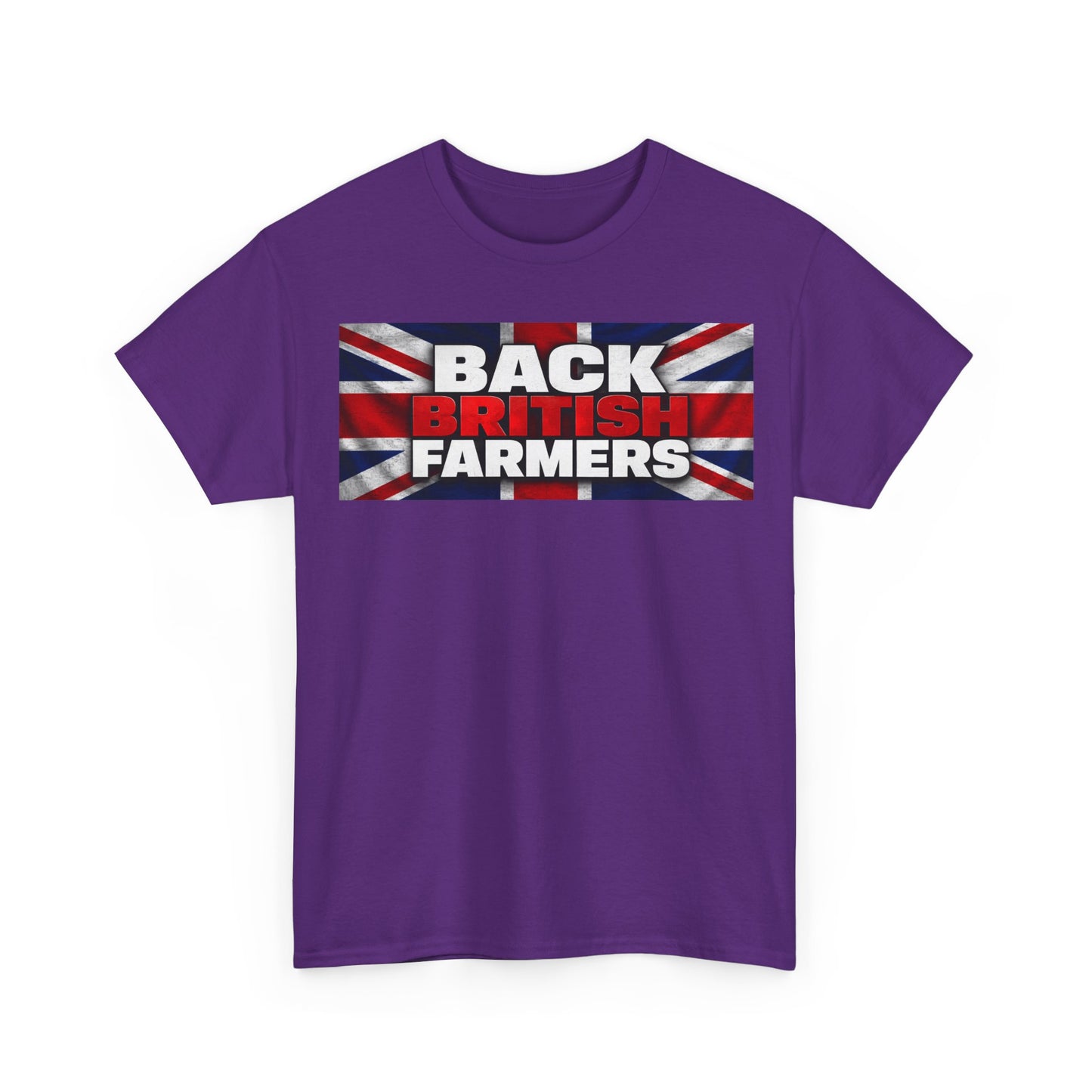 Back British Farmers T-Shirt — Union Jack Support Tee for UK Farmers