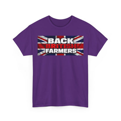 Back British Farmers T-Shirt — Union Jack Support Tee for UK Farmers