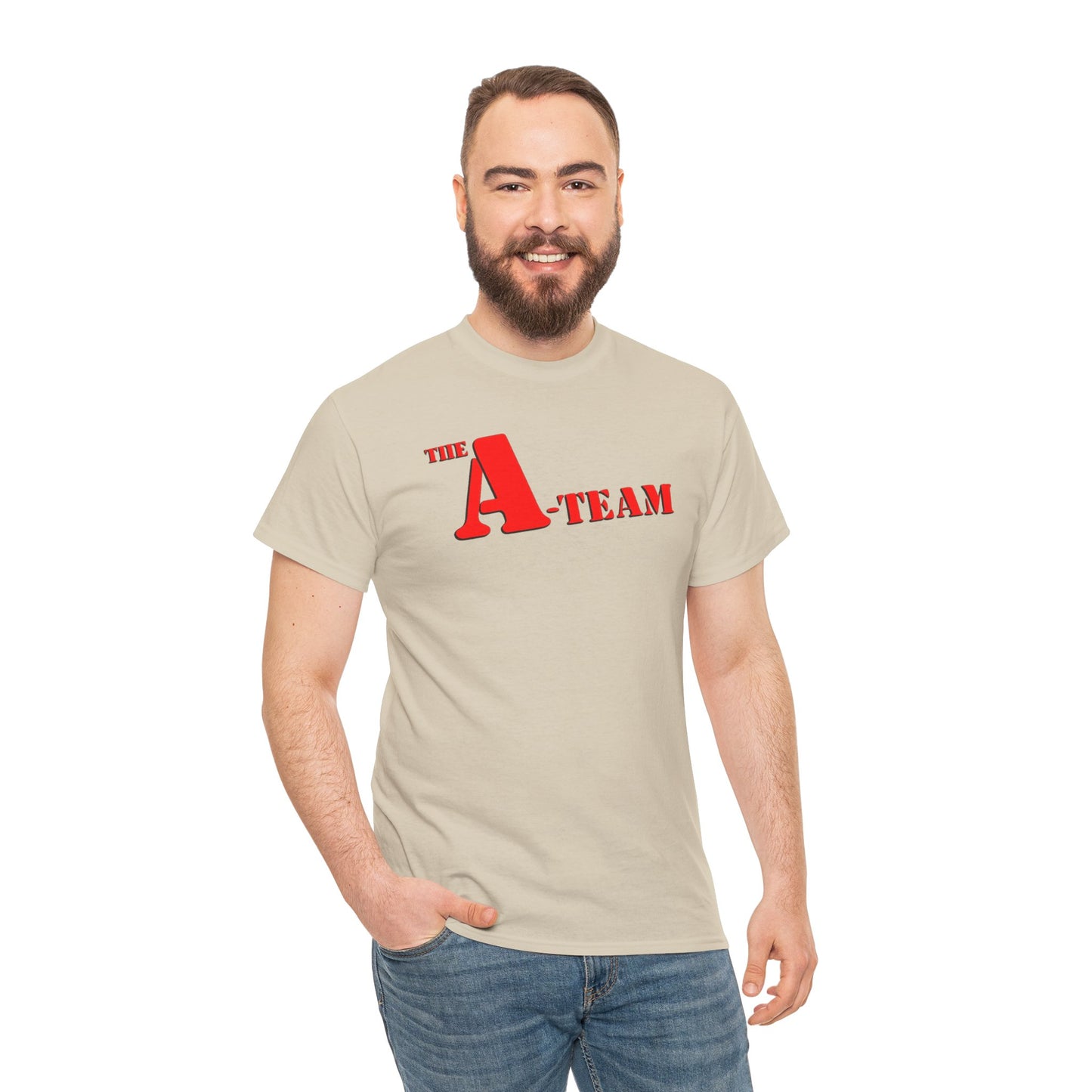 A-Team Graphic Tee — Retro Red Logo Vintage Crew T-Shirt