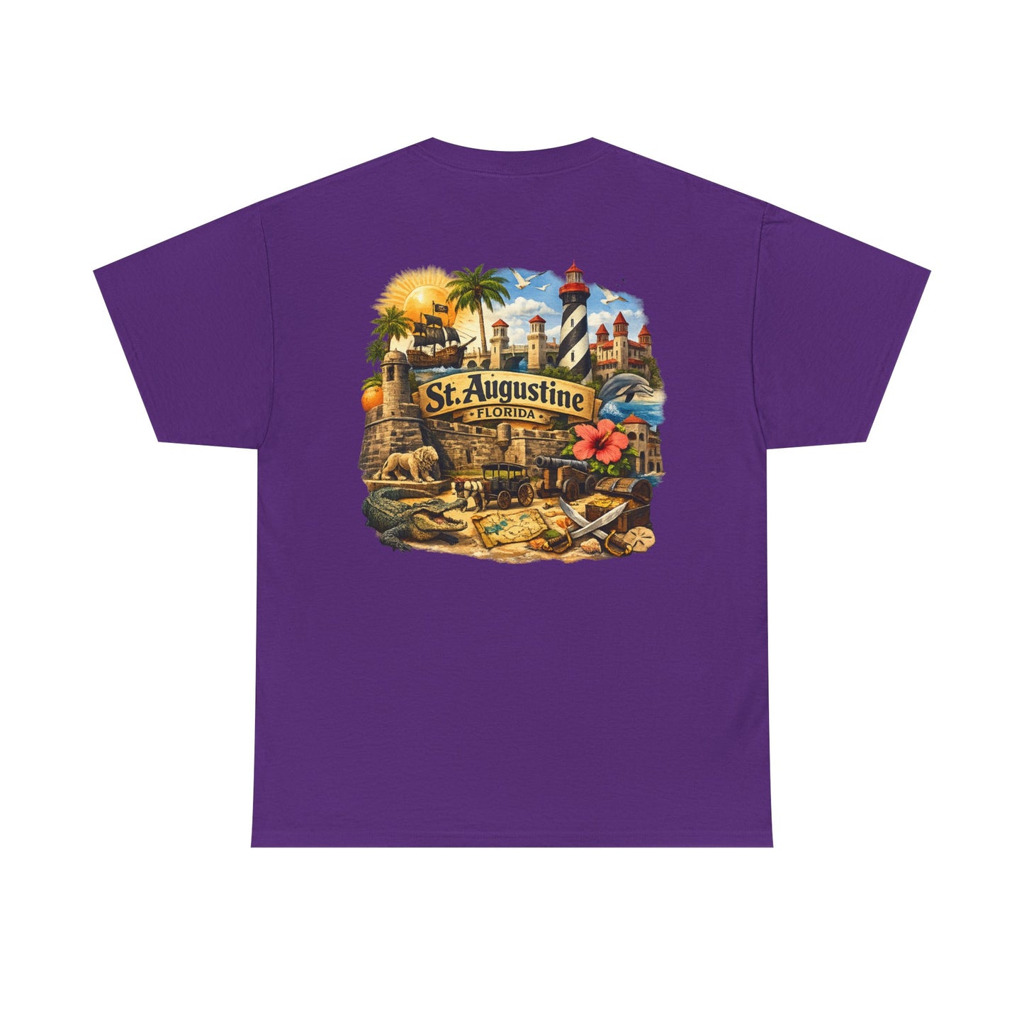 St. Augustine Florida Vintage Travel Tee — Retro Beach & Lighthouse Souvenir T-Shirt