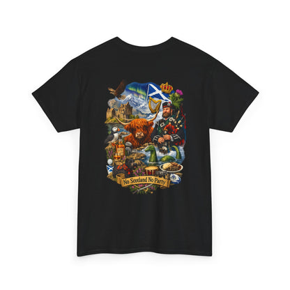 Scotland Collage T-Shirt — "No Scotland No Party" Scottish Heritage Tee
