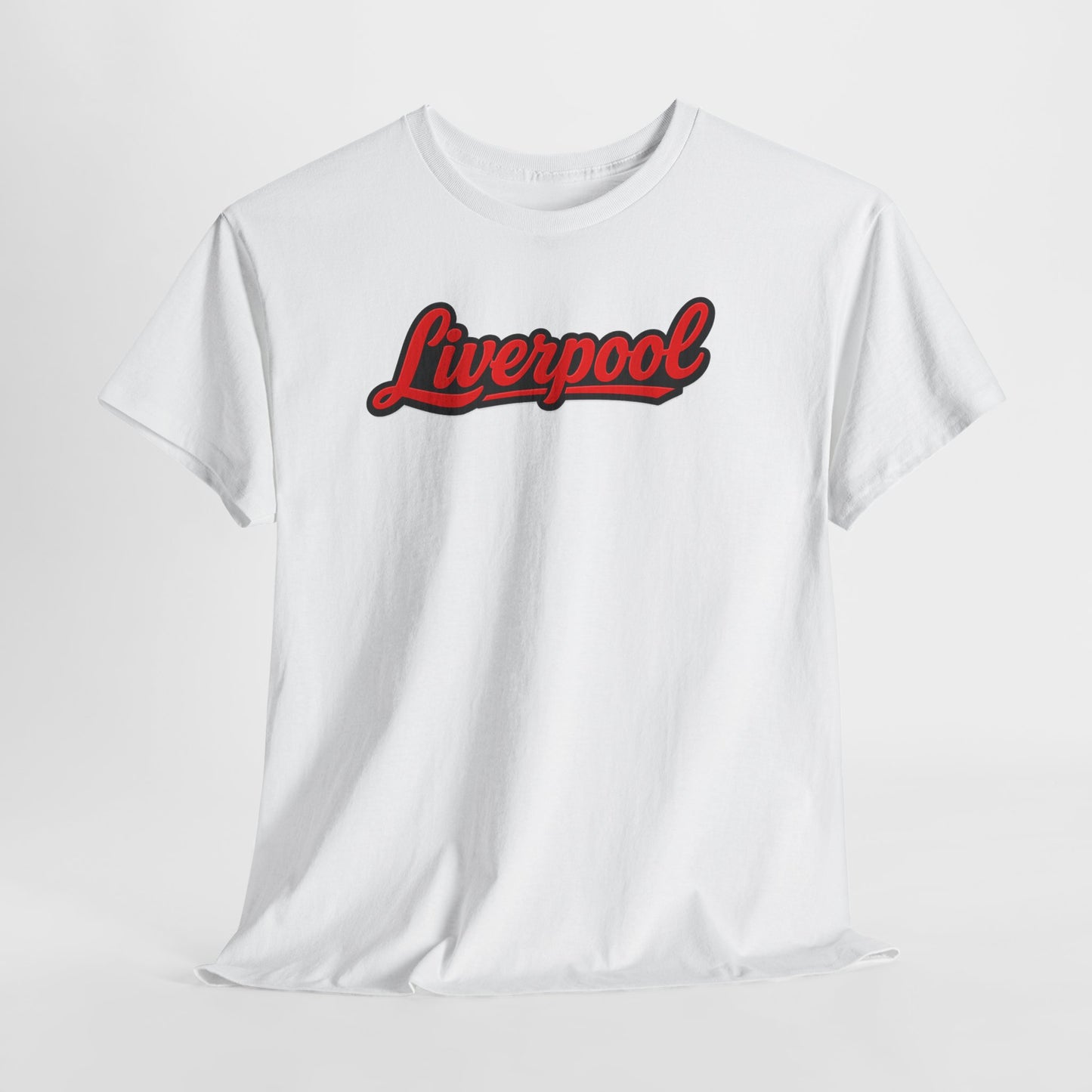 Liverpool Script T-Shirt — Retro Red Script Football Fan Tee