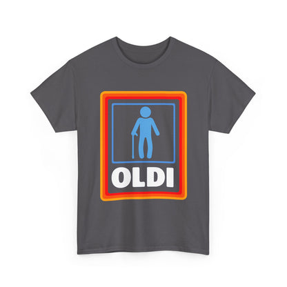 Oldi Retro Logo Tee — Funny Elderly Humour T-Shirt