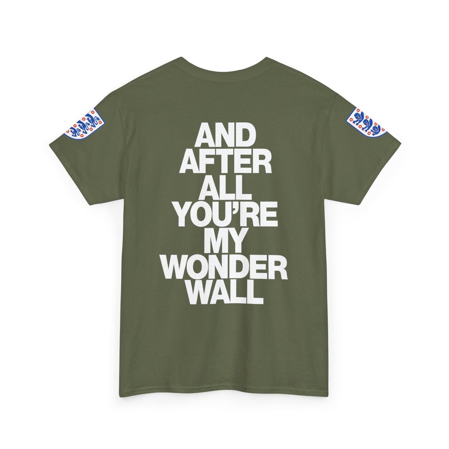 England Football Tee — "And After All You're My Wonderwall" Lyrics Tee
