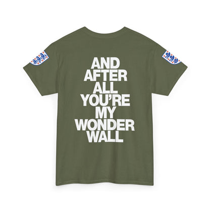 England Football Tee — "And After All You're My Wonderwall" Lyrics Tee
