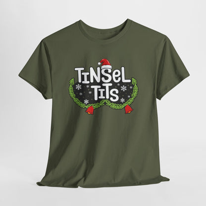T-Shirt — "Tinsel Tits" Funny Christmas Wreath Holiday Tee