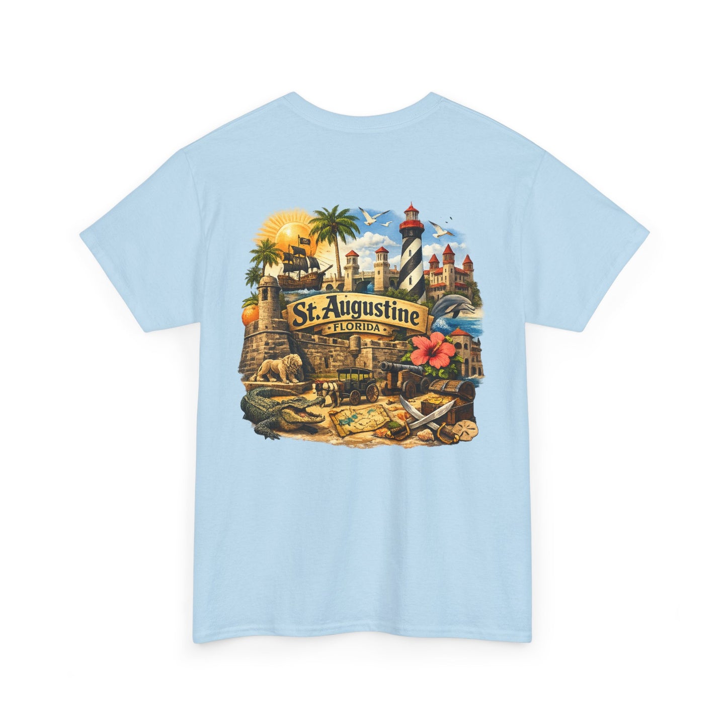 St. Augustine Florida Vintage Travel Tee — Retro Beach & Lighthouse Souvenir T-Shirt