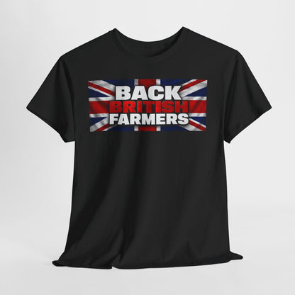Back British Farmers T-Shirt — Union Jack Support Tee for UK Farmers