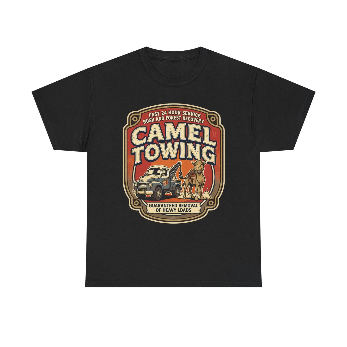 Camel Towing Tee — Vintage Desert Tow Truck Graphic T-Shirt
