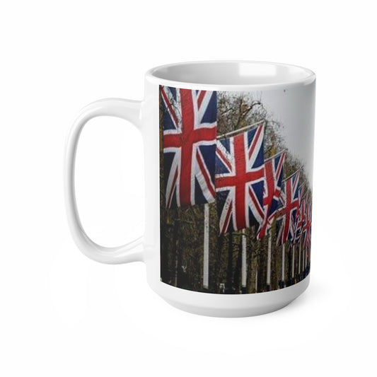Union Jack Street Scene Ceramic Coffee Mug — 11oz & 15oz