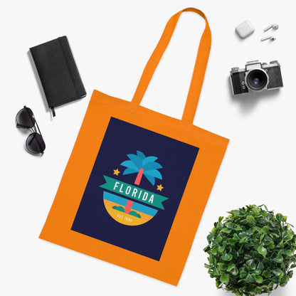 Florida Palm Beach Tote Bag – Retro State Travel Cotton Tote