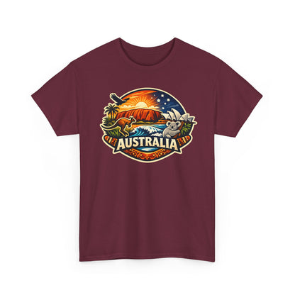 Australia Sunset Vintage Tee — Kangaroo & Surf Badge