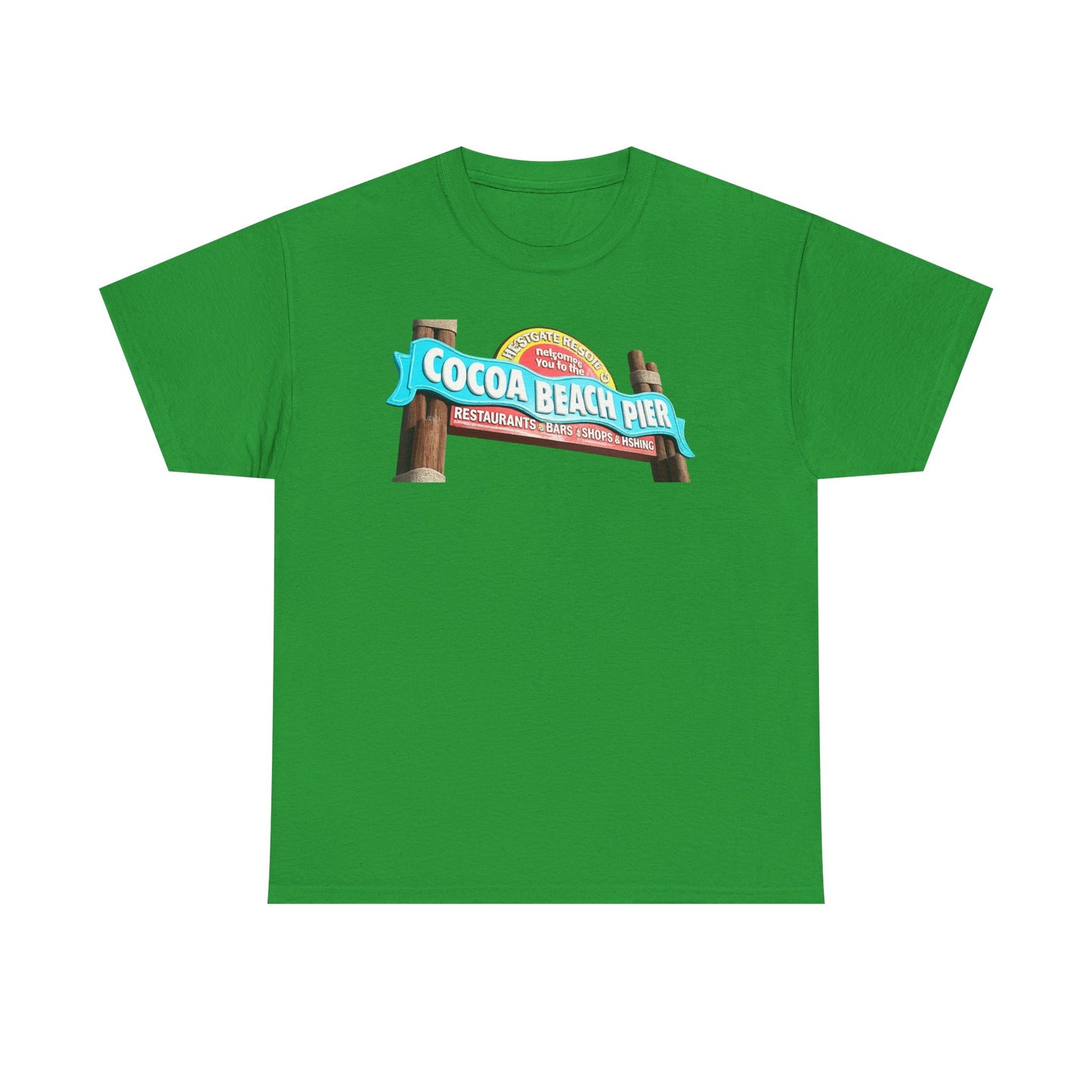 Cocoa Beach Pier T‑Shirt — Retro Beach Sign Vacation Tee