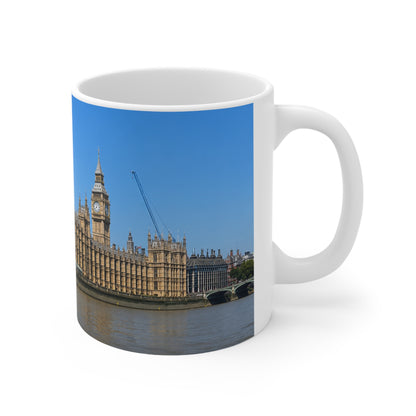 London Houses of Parliament Photo Mug — Big Ben & Thames Scenic Ceramic Coffee Cup (11oz/15oz)