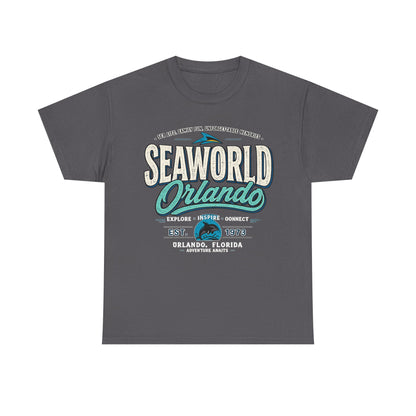SeaWorld Orlando Graphic Tee — Retro Explore Inspire Connect Vacation Shirt